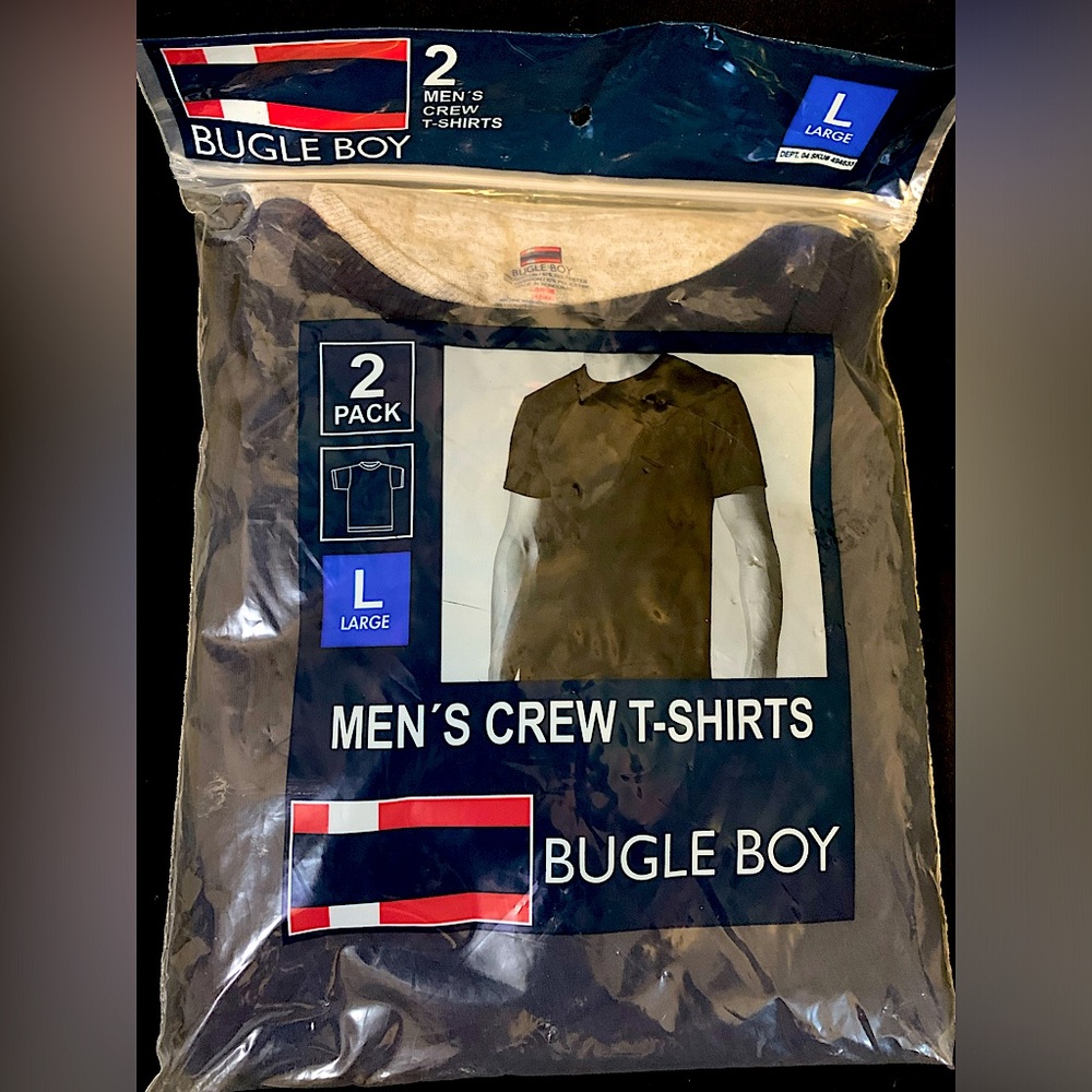 NEW Bugle Boy Men’s 2-Pack Crew TShirt Large